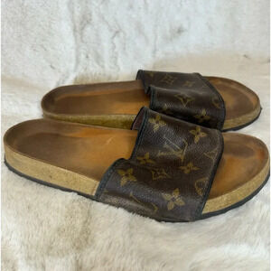 Louis Vuitton Monogram Brown Slide Sandals